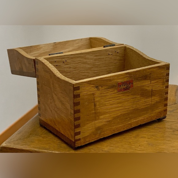 Antique Weis Monroe Michigan Fingerjointed Hinge Lidded Wooden Box - Picture 16 of 16